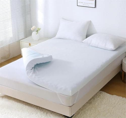 MUXHOMO 7-Zone Egg Crate Foam Mattress Topper, King Size, Back Pain Relief, Lavender Cooling Gel