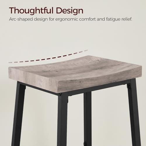 Industrial Style Bar Stools Set of 2, Counter Height, Greige BAHG0801