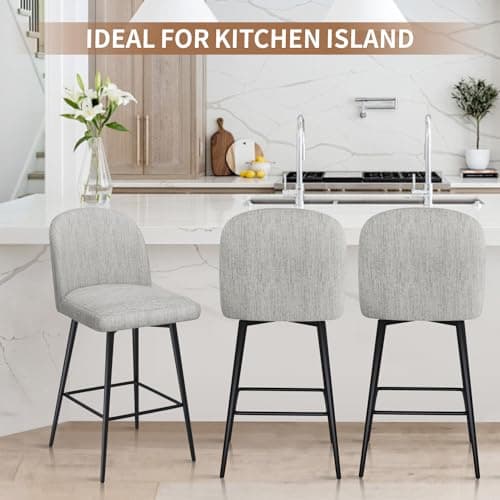 Set of 3 Swivel Modern Bar Stools for Kitchen Island