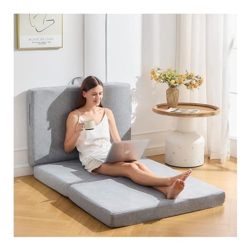 4-Inch Portable Memory Foam Topper for RVs and Camping, Removable & Washable