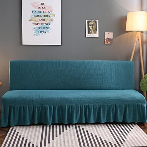 Stretch Armless Futon Sofa Bed Cover - Machine Washable - Medium (150-170cm)