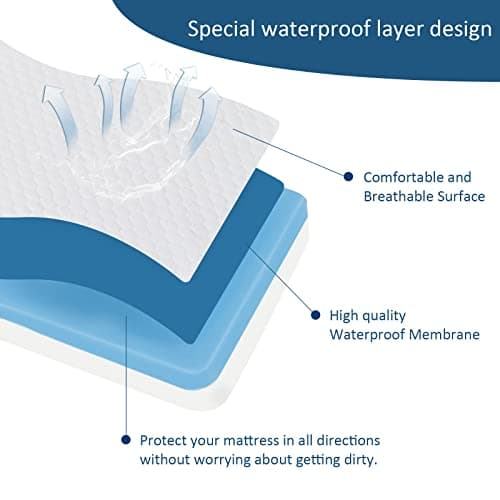 Memory Foam Tri-Fold Mattress Topper, Waterproof & Ultra Soft, Twin Size
