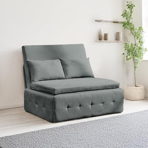 3-in-1 Dark Gray Convertible Sofa Bed, Pull-Out Twin Sleeper Couch for Living/Bedroom