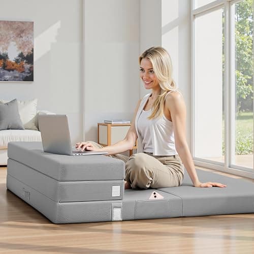 Dirt-Resistant, Portable 4 Inch Foldable Mattress for Camping and Travel