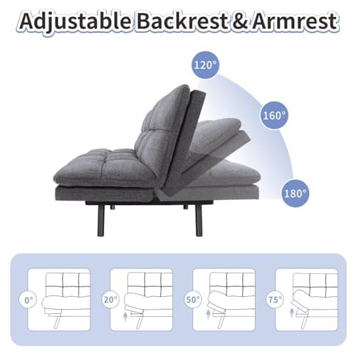 MUUEGM Memory Foam Futon Sofa Bed for Compact Spaces