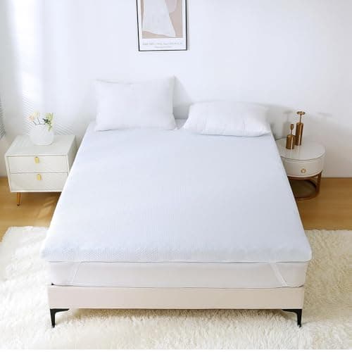 MUXHOMO 7-Zone Egg Crate Foam Mattress Topper, King Size, Back Pain Relief, Lavender Cooling Gel