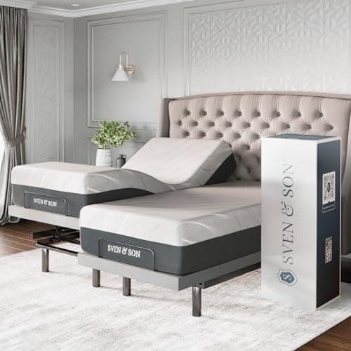 Sven & Son Split King Platinum Bed Base with Hybrid Spring Mattress, Massage & Lumbar Support