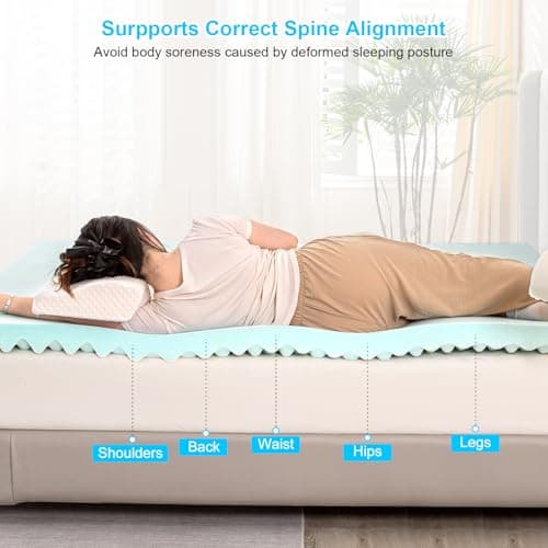 Queen Memory Foam Mattress Topper for Comfort and Back Pain Relief