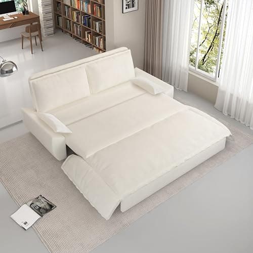 Oversized 3-in-1 Queen Size Velvet Sleeper Sofa Bed Lounge