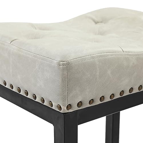 LUE BONA Light Gray 24" Backless Bar Stools for Kitchen Counter