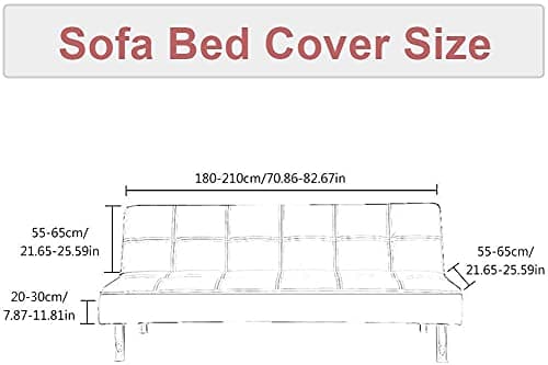 Armless Futon Slipcovers Stretch Sofa Bed Cover with Elastic Bottom, Printed Furniture Protector for Pets & Kids