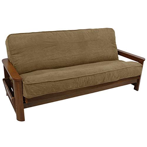 Indigo Full Size Blazing Needles Solid Microsuede Futon Cover