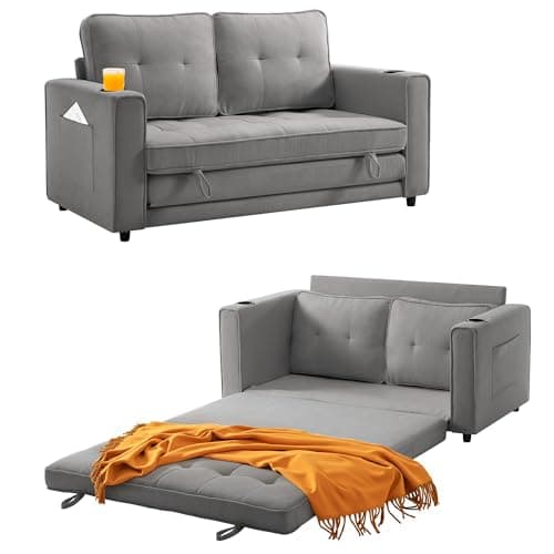 Dark Blue Folding Sleeper Sofa Bed for Small Spaces