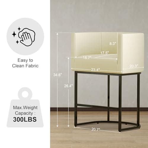1. Modern 26 Counter Height Bar Stool with Backrest and Soft Cushion