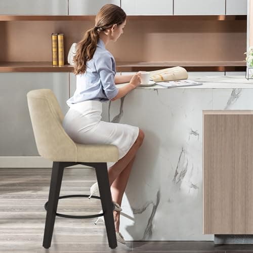 Modern 360°Swivel Bar Stools with High Backrest