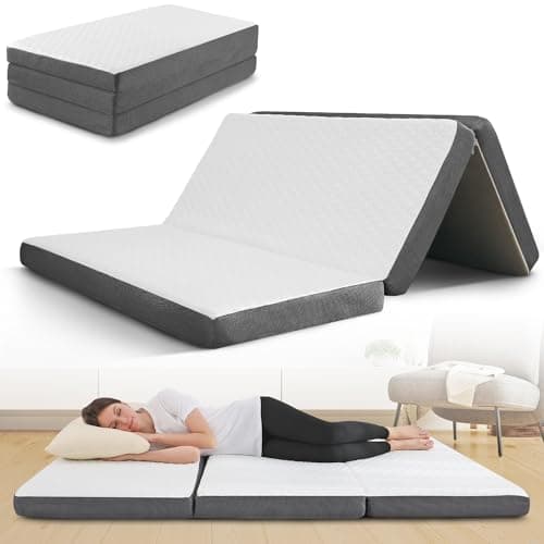 Memory Foam Foldable Mattress - 4 Inch Queen Size with Washable Cover