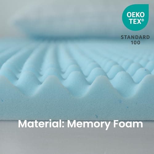 Simple&Opulence 2-Inch King Size Egg Crate Memory Foam Mattress Topper for Airflow and Pressure Relief