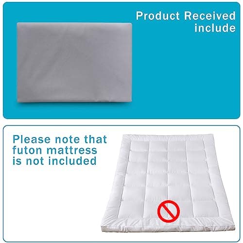 Bedecor Floor Futon Mattress Cover for Traditional Japanese Mattress Grey Full Size