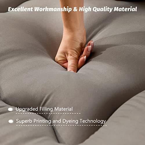 MAXYOYO Japanese Thicken Tatami Mattress, Charcoal Grey, Queen Size