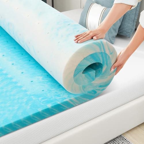 Memory Foam Mattress Topper Twin 2 inch,Cooling Gel,Medium-Firm,USA Made