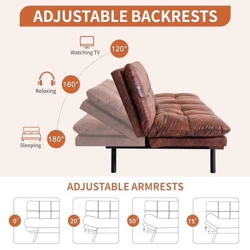 MUUEGM Futon Couch with Memory Foam Backrest - Perfect for Studios, Apartments, Dormitories, Offices, and Game Rooms.