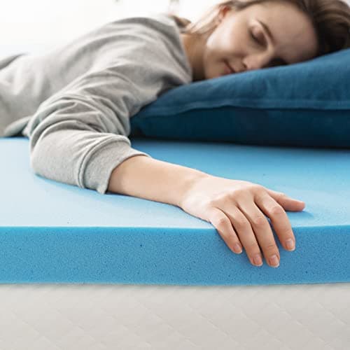 Zinus Cooling Gel Mattress Topper, Queen, BlueCertiPUR-US Certified