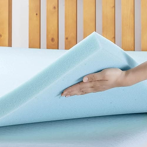 Best Price 2-inch Ventilated Gel Memory Foam Topper - Twin, Blue
