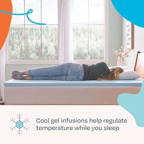 Linenspa 2 Inch Gel Memory Foam Mattress Topper - Plush, Cooling, Pressure Relief, CertiPUR Certified, Twin Size