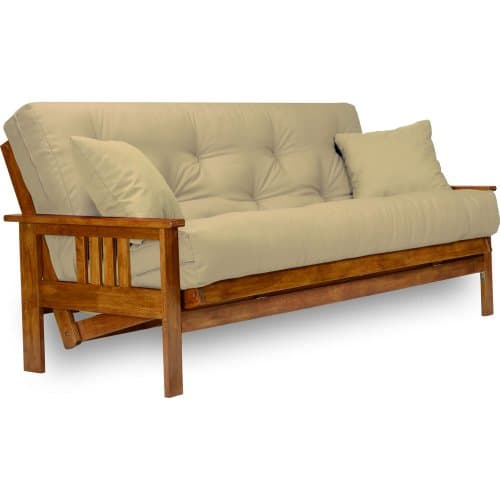 Nirvana Futons Stanford Full Size Futon Set - Heavy Duty Wood, Thick Mattress, Navy Blue