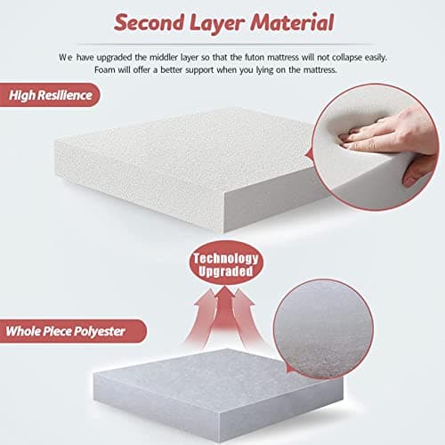 MAXYOYO Vintage Floral Japanese Futon Mattress, Queen Size, Portable Lounger Couch Bed Mattress Pad
