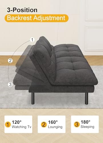 MUUEGM 68" Futon Sofa Bed for Small Spaces Livingroom Apartment Office<sep>MUUEGM 68" Adjustable Backrest Futon Couch for Small Spaces Livingroom Apartment Office<sep>MUUEGM 68" Foldable Design Futon Sofa Bed for Small Spaces Livingroom Apartment Off