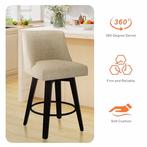 Modern 360°Swivel Bar Stools with High Backrest