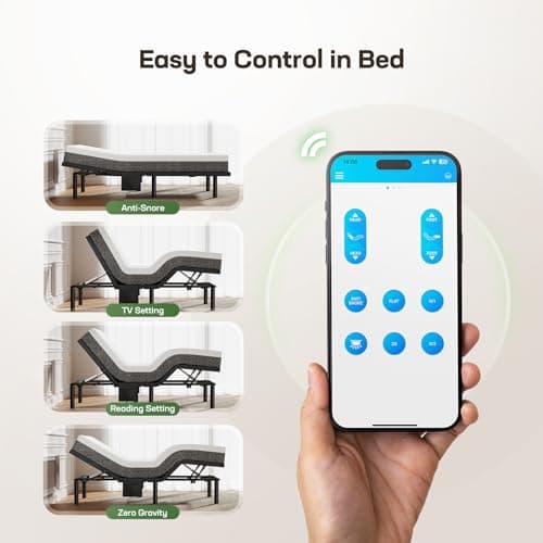 Marsail MS01-2 Queen Adjustable Massage Bed with 4 Height Options and Wireless Control