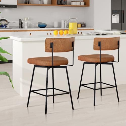Modern Swivel Barstools Set of 2 for Bar, Kitchen, Dining Room
