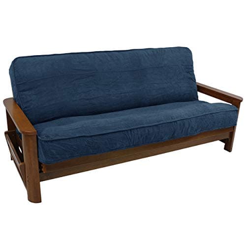 Indigo Full Size Blazing Needles Solid Microsuede Futon Cover