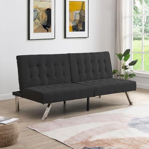 FLEXISPOT XCT3 Futon Sofa Bed with USB Charging, Adjustable Backrest, Folding Loveseat