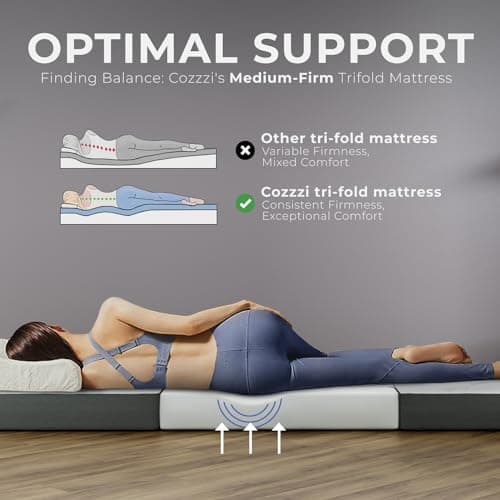 Cozzzi Lightweight Foldable Mattress for Adults & Kids - Compact & Portable Travel Mattress