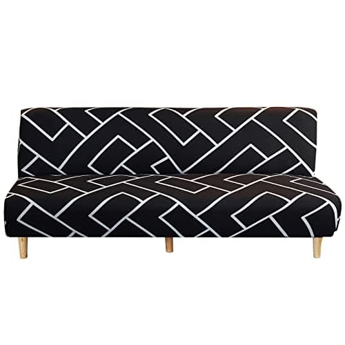 Premium Polyester Futon Cover for Full Size Armless Sofas, Machine Washable Velvet Peacock Blue - SFCT
