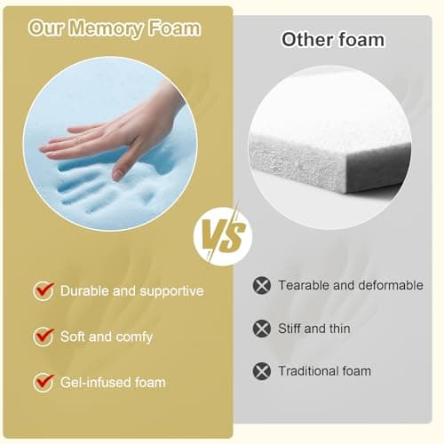 6 Inch Queen Memory Foam Tri Folding Mattress, Washable Cover, Portable Topper, CertiPUR-US Certified