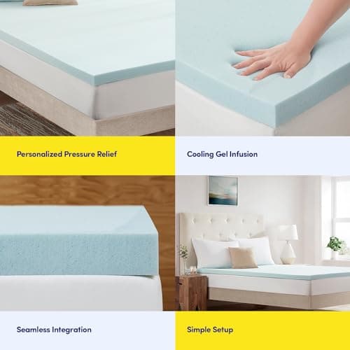 CertiPUR-US Certified 2 Inch Gel Memory Foam Twin Mattress Topper - Cool & Comfortable