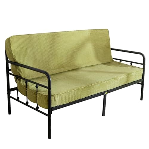 MAXYOYO 6" Full Size Memory Foam Futon Mattress, Green Reversible Sofa Bed