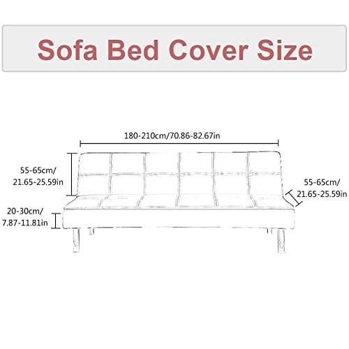 Armless Futon Slipcover Stretch Elastic Couch Furniture Protector (Orange Grey)