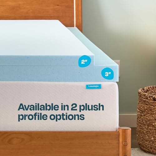 Linenspa 2 Inch Gel Memory Foam Mattress Topper - Plush, Cooling, Pressure Relief, CertiPUR Certified, Twin Size