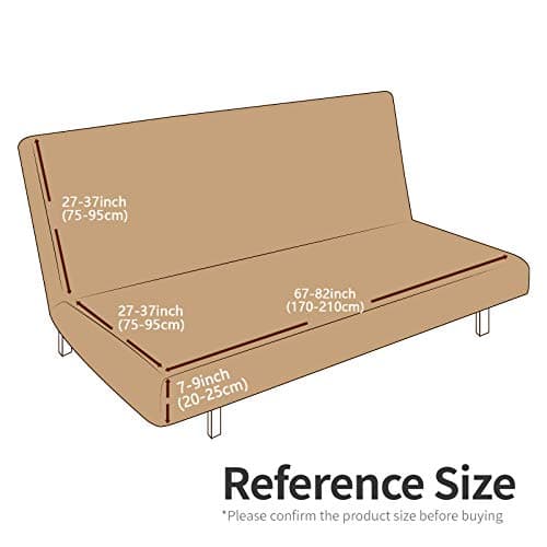 JIVINER Super Stretch Futon Cover, Dark Grey, Full Size, Washable Sofa Bed Protector
