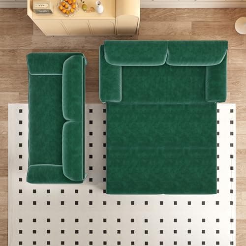 66" Oversized Reclining Futon Couch Bed with Velvet Upholstery Queen Size Daybed Loveseat