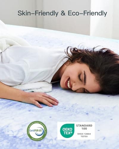 PERLECARE 2 Inch Cooling Gel Memory Foam Mattress Topper for Back Pain Relief