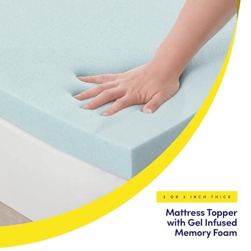 CertiPUR-US Certified 2 Inch Gel Memory Foam Twin Mattress Topper - Cool & Comfortable