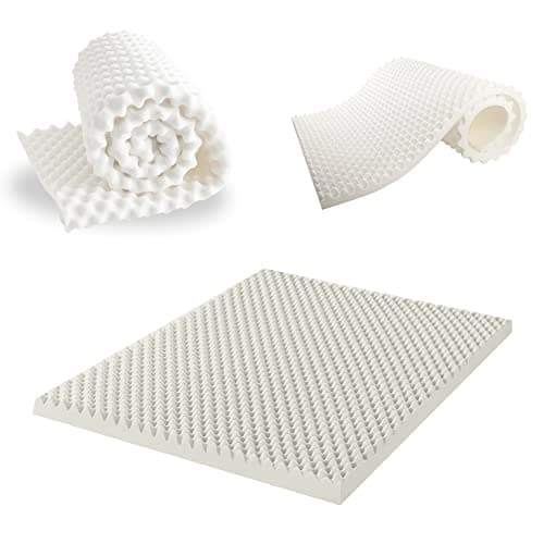 Zayton 2-Inch Egg Shell Foam Mattress Topper for Back Pain Relief, King Size, White