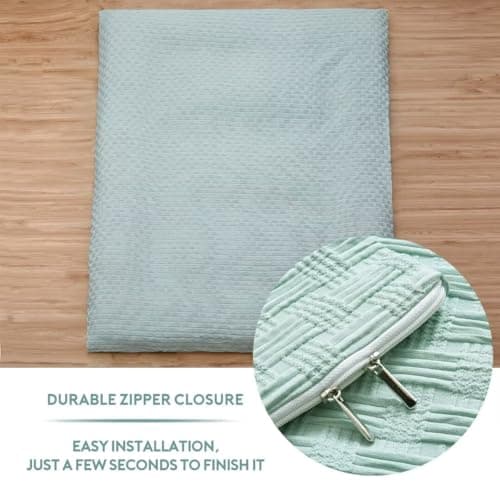 Japanese Futon Textured Zippered Cover, Super Soft & Machine Washable