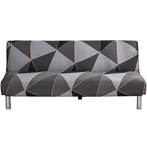 Premium Polyester Futon Cover for Full Size Armless Sofas, Machine Washable Velvet Peacock Blue - SFCT